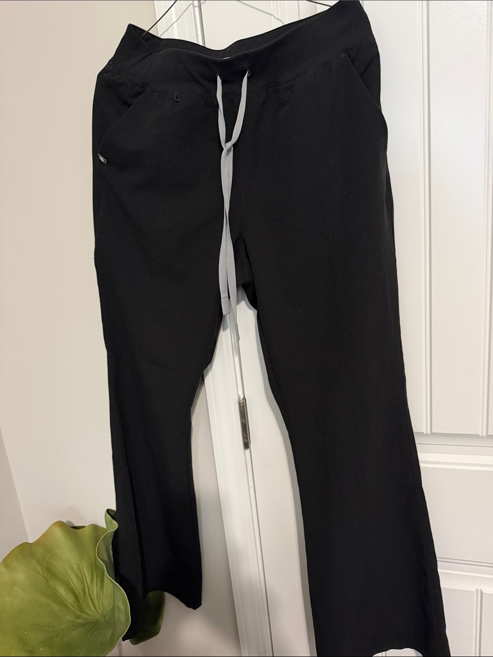 Black womens Drawstring Waist Pants